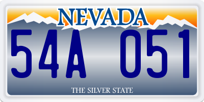 NV license plate 54A051