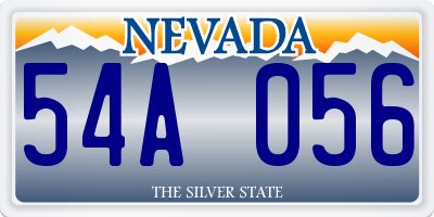 NV license plate 54A056