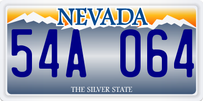 NV license plate 54A064