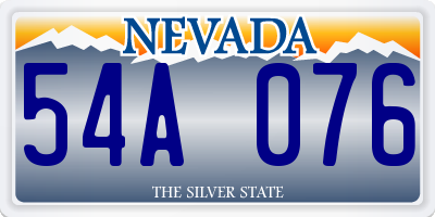 NV license plate 54A076