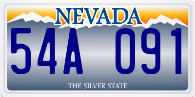 NV license plate 54A091