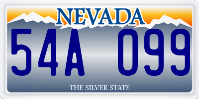 NV license plate 54A099