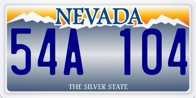 NV license plate 54A104