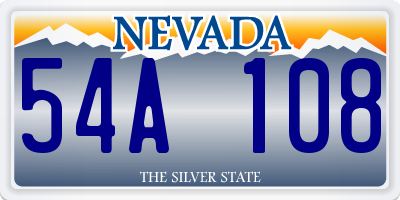 NV license plate 54A108