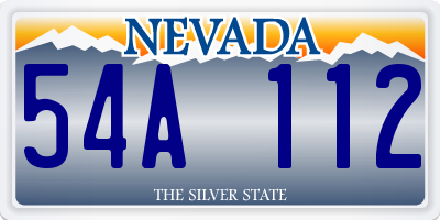 NV license plate 54A112
