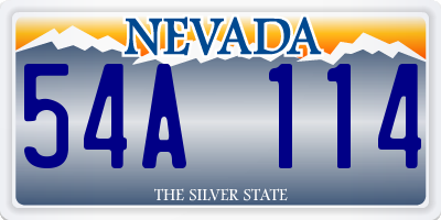 NV license plate 54A114