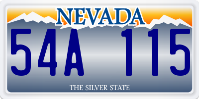 NV license plate 54A115