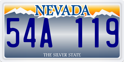 NV license plate 54A119