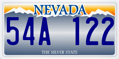 NV license plate 54A122
