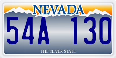 NV license plate 54A130