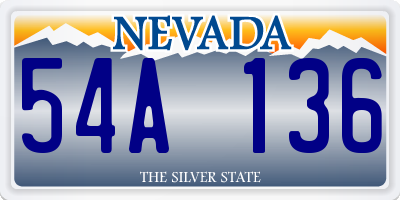 NV license plate 54A136