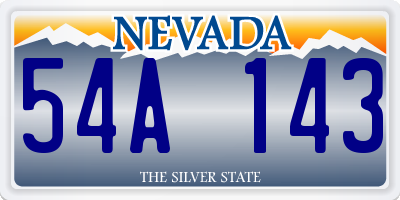 NV license plate 54A143