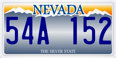 NV license plate 54A152