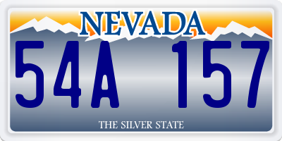 NV license plate 54A157