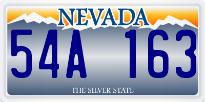 NV license plate 54A163