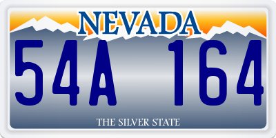 NV license plate 54A164