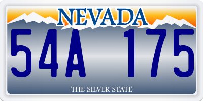NV license plate 54A175