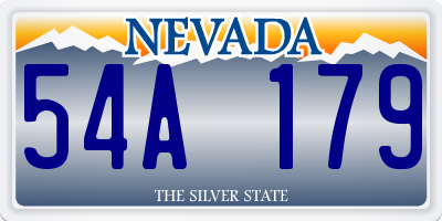 NV license plate 54A179