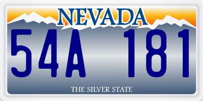 NV license plate 54A181