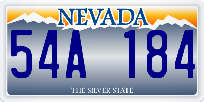 NV license plate 54A184