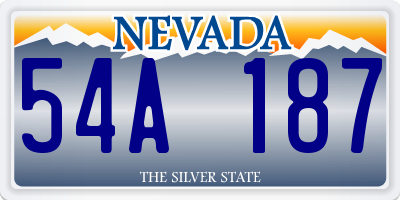 NV license plate 54A187