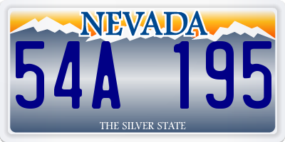 NV license plate 54A195