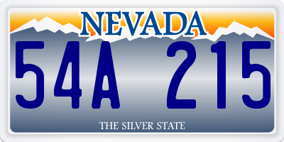 NV license plate 54A215