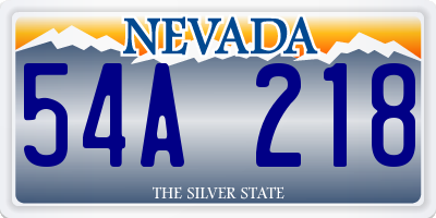 NV license plate 54A218