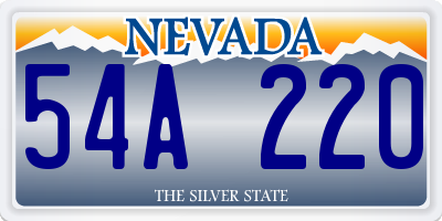 NV license plate 54A220