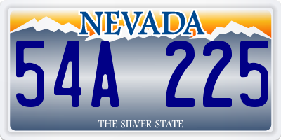 NV license plate 54A225