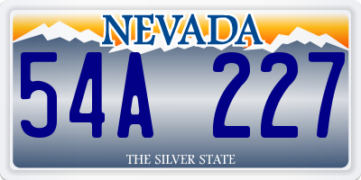 NV license plate 54A227