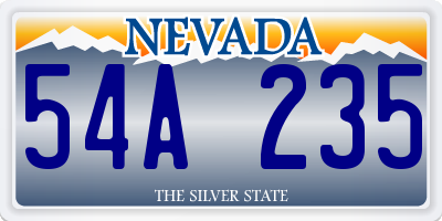 NV license plate 54A235