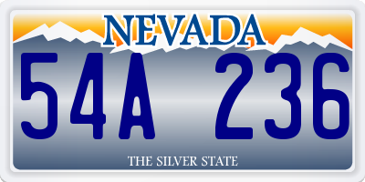 NV license plate 54A236