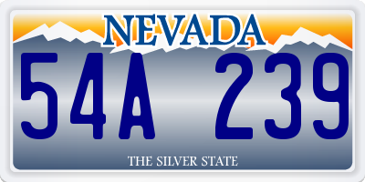 NV license plate 54A239