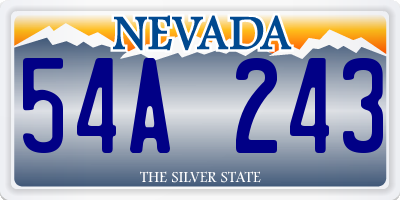 NV license plate 54A243