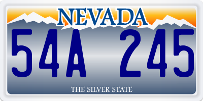 NV license plate 54A245