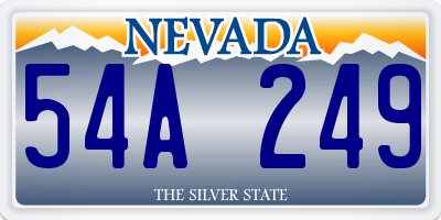 NV license plate 54A249