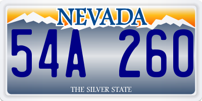 NV license plate 54A260