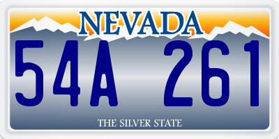 NV license plate 54A261