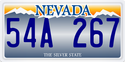 NV license plate 54A267