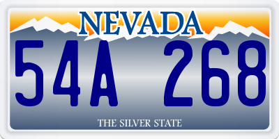 NV license plate 54A268