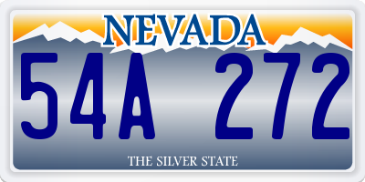 NV license plate 54A272