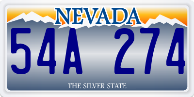 NV license plate 54A274