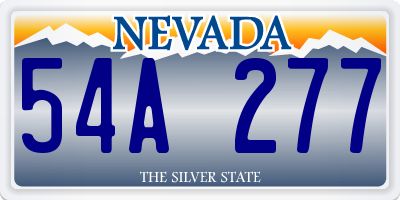 NV license plate 54A277