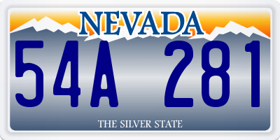 NV license plate 54A281