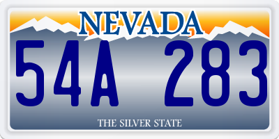 NV license plate 54A283