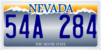 NV license plate 54A284