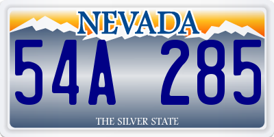 NV license plate 54A285