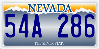 NV license plate 54A286