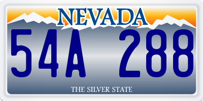 NV license plate 54A288